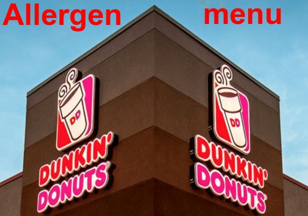 dunkin donuts allergen menu